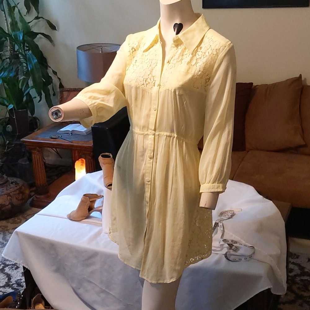 Sheer sultry Free people button dress